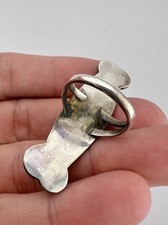 HUGE Old Fred Harvey Era Navajo Petrified Wood Agate Sterling Silver Ring 2