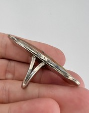 HUGE Old Fred Harvey Era Navajo Petrified Wood Agate Sterling Silver Ring 2