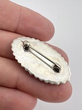 Vtg Fred Harvey Era Navajo Sterling Silver Royston Turquoise Oval Pin Brooch - Additional view 2