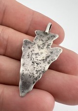 Vtg Fred Harvey Era Navajo Sterling Silver Turquoise Stamped Arrowhead Pendant - Additional view 4