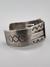 Vtg Fred Harvey Era Navajo Sterling Silver Cerrillos Turquoise Cuff Bracelet - Additional view 3