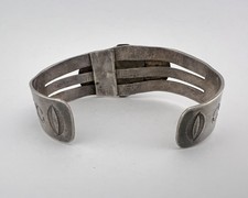 Vtg Fred Harvey Era Navajo Sterling Silver Cerrillos Turquoise Cuff Bracelet - Additional view 4