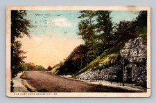 Postcard MO Kansas City Missouri Cliff Drive Scenic Road View Fred Harvey