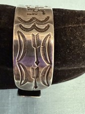 VTG NAVAJO STAMPED  STERLING F. HARVEY ERA?  TURQUOISE  BRACELET UNSIGNED - Additional view 13