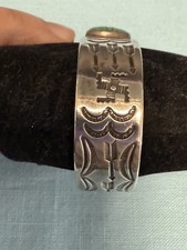 VTG NAVAJO STAMPED  STERLING F. HARVEY ERA?  TURQUOISE  BRACELET UNSIGNED - Additional view 15