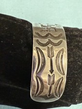 VTG NAVAJO STAMPED  STERLING F. HARVEY ERA?  TURQUOISE  BRACELET UNSIGNED - Additional view 6