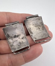 Vtg Fred Harvey Era Navajo Sterling Silver Turquoise Stamped Men's Watch Tips - Additional view 4