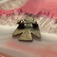 Early Native American Sterling Silver Fred Harvey Turquoise Thunderbird Pin .67” - Additional view 4