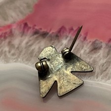 Early Native American Sterling Silver Fred Harvey Turquoise Thunderbird Pin .67” - Additional view 5