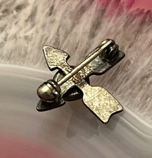 Early Native American Sterling Silver Fred Harvey Turquoise Crossed Arrow Pin - Additional view 3