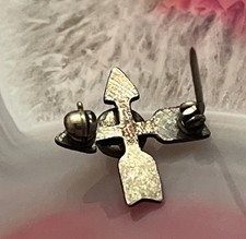 Early Native American Sterling Silver Fred Harvey Turquoise Crossed Arrow Pin - Additional view 4