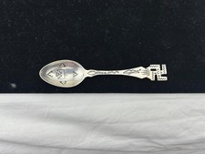 Antique Navajo Fred Harvey Era Thunderbird and Whirling Log Silver Spoon - Additional view 1