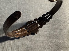 VTG NAVAJO OPEN BACK  STERLING F HARVEY TURQ CROSSED ARWS & THUNDERBIRD BRACELET - Additional view 15