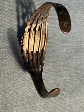 VTG NAVAJO OPEN BACK  STERLING F HARVEY TURQ CROSSED ARWS & THUNDERBIRD BRACELET - Additional view 16