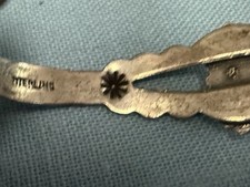 VINTAGE FRED HARVEY ERA STERLING TURQUOISE LIGHTNING / SUN STAMPED BRACELET - Additional view 4