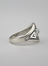 Vtg BELL TRADING POST Fred Harvey Era Sterling Silver Turquoise Thunderbird Ring - Additional view 4