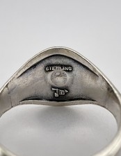 Vtg BELL TRADING POST Fred Harvey Era Sterling Silver Turquoise Thunderbird Ring - Additional view 6