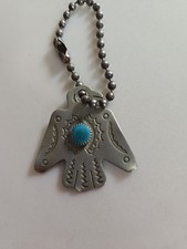 VINTAGE FRED HARVEY THUNDERBIRD TURQUOISE PENDANT 1.5"