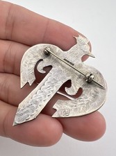 Vtg Fred Harvey Era Navajo Sterling Silver Stamped Thunderbird Pin Brooch 2 1/8
