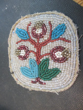 Vintage RARE FRED HARVEY ERA Native American INDIAN Floral Beaded PATCH