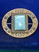 Vintage Native American Indian Brooch Pin Fred Harvey Era 1930s