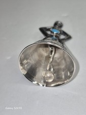 Fred Harvey 1920s Souvenir Tourist Trading Post Silver Turquoise Navajo Bell - Additional view 3