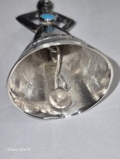 Fred Harvey 1920s Souvenir Tourist Trading Post Silver Turquoise Navajo Bell - Additional view 4