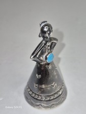 Fred Harvey 1920s Souvenir Tourist Trading Post Silver Turquoise Navajo Bell - Additional view 8