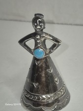Fred Harvey 1920s Souvenir Tourist Trading Post Silver Turquoise Navajo Bell