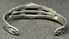 Fred Harvey Era Turquoise Stamped Native American Cuff Bracelet Thunderbirds - Additional view 1
