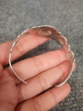 Native American Fred Harvey Era  sterling silver Stamp cuff  bracelet  - Additional view 2