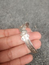 Native American Fred Harvey Era  sterling silver Stamp cuff  bracelet  - Additional view 5