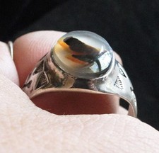 Vtg Fred Harvey MONTANA AGATE Crossed Arrows Sterling Silver Signed Ring sz 12 - Additional view 2