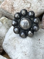 Navajo Dome Bump Ring Fred Harvey Era Vintage Navajo Dome Sterling Ring Size 6 - Additional view 1