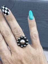 Navajo Dome Bump Ring Fred Harvey Era Vintage Navajo Dome Sterling Ring Size 6 - Additional view 7