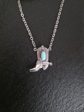 Vintage Western Fred Harvey Style Tie Clasp. Turquoise And Sterling Silver