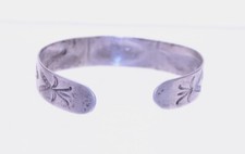Antique Navajo Fred Harvey Sterling Silver Bracelet with slight repousse work - Additional view 2
