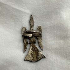 Sterling Silver Navajo Fred Harvey Ring Peyote Bird Chip Inlaid Turquoise 7 Vtg - Additional view 7