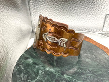 Vintage Fred Harvey Style Copper Silver Thunderbird Handmade Cuff - Additional view 1