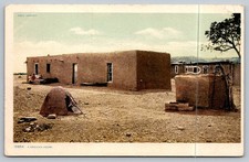 Vintage Fred Harvey Postcard Mexican Adobe House Linen Era