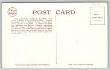 Vintage Fred Harvey Postcard State Capitol Topeka Kansas H-3151 - Additional view 1