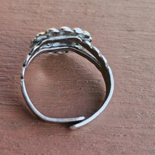 Vintage Fred Harvey Era Sterling Silver Adjustable Concho Style Ring Sz 8 3.5g - Additional view 2