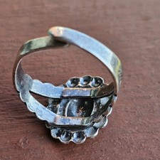 Vintage Fred Harvey Era Sterling Silver Adjustable Concho Style Ring Sz 8 3.5g - Additional view 3