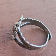 Vintage Fred Harvey Era Sterling Silver Adjustable Concho Style Ring Sz 8 3.5g - Additional view 4