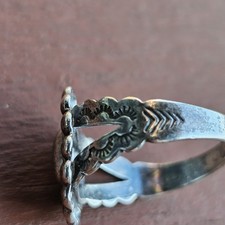 Vintage Fred Harvey Era Sterling Silver Adjustable Concho Style Ring Sz 8 3.5g - Additional view 7