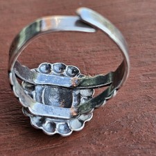 Vintage Fred Harvey Era Sterling Silver Adjustable Concho Style Ring Sz 8 3.5g - Additional view 10