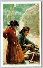 Vintage Navajo Indian Silversmith Postcard by Fred Harvey H-2363