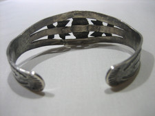 FRED HARVEY ERA NAVAJO STERLING SILVER ARROWS TURQUOISE CUFF BRACELET FOR REPAIR - Additional view 5