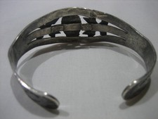 FRED HARVEY ERA NAVAJO STERLING SILVER ARROWS TURQUOISE CUFF BRACELET FOR REPAIR - Additional view 8