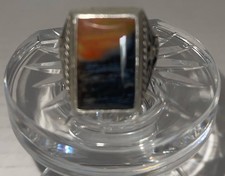 FRED HARVEY STERLING MULTICOLOR ONYX THUNDERBIRDS AND KACHINAS SZ 11.5 RING - Additional view 2